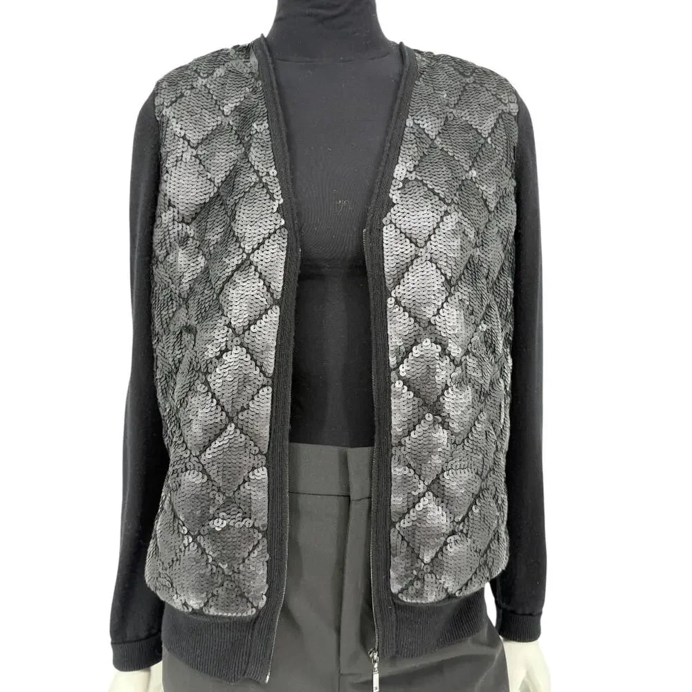 CHANEL black sequin